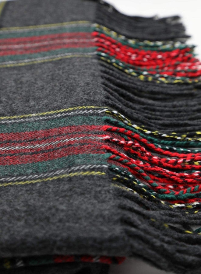 Achillea Oversized Cashmere Feel Scotland Scottish Tartan Plaid Scarf Shawl Wrap Winter Warm 80" x 30" (Stewart Black Tartan) - Image 5