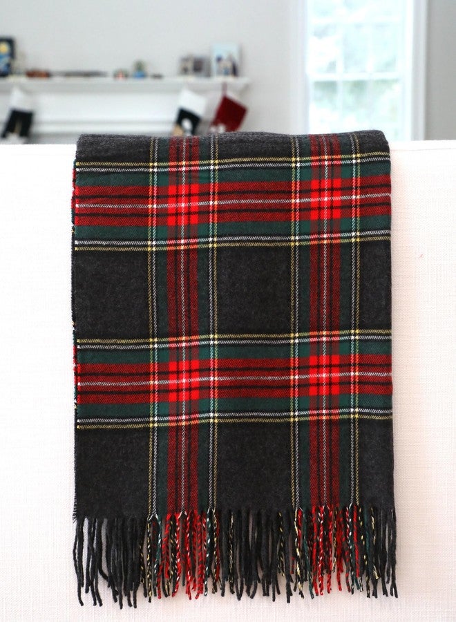 Achillea Oversized Cashmere Feel Scotland Scottish Tartan Plaid Scarf Shawl Wrap Winter Warm 80" x 30" (Stewart Black Tartan) - Image 4