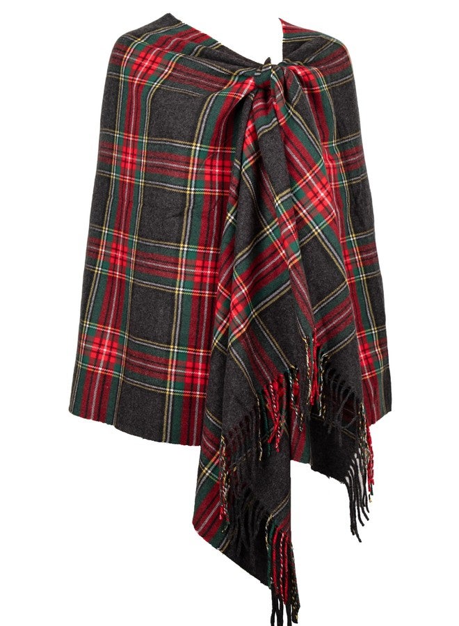 Achillea Oversized Cashmere Feel Scotland Scottish Tartan Plaid Scarf Shawl Wrap Winter Warm 80" x 30" (Stewart Black Tartan) - Image 1