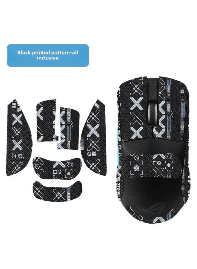 For ASUS ROG Dragon Scale ACE X AimLab Cooperation Edition Mouse Anti-slip Sticker Sweat Sticker Anti-hand Sticker-color: A Black Printed Mouse Sticker  - Image 1