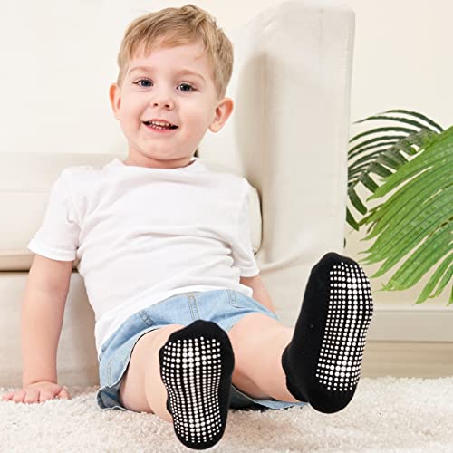 ZAPLES Baby Non Slip Grip Ankle Socks with Non Skid Soles for Infants Toddlers Kids Boys Girls, Assorted 9 Pack, 6-12 Months - Image 4