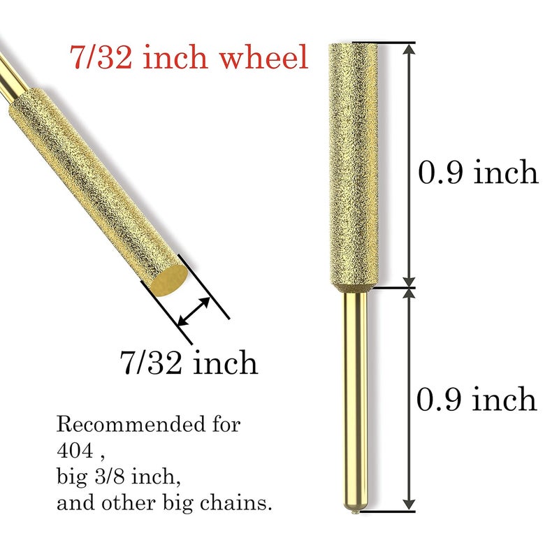 EzzDoo Bits Titanium Coated Diamond Sharpening Wheels - High Hardness 7/32 chainsaw files for Electric Chainsaw Sharpener. 8 pcs. (7/32'', 5.5mm) - Image 2