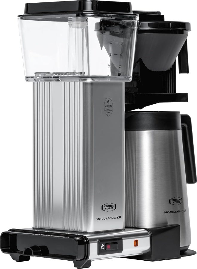 Moccamaster KBGT Coffee Brewer: Filter Coffee Maker with Stainless Steel Insulated Thermal Carafe – 1.25 Lt – Polished Silver  - Image 2