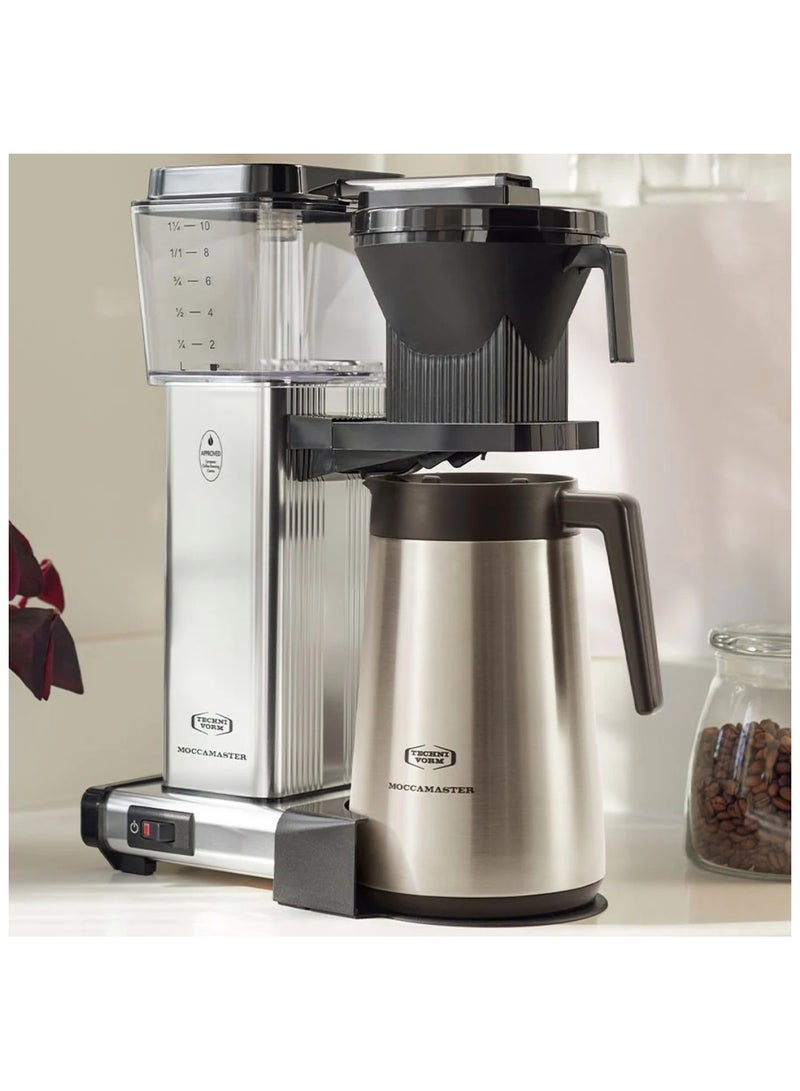 Moccamaster KBGT Coffee Brewer: Filter Coffee Maker with Stainless Steel Insulated Thermal Carafe – 1.25 Lt – Polished Silver  - Image 4
