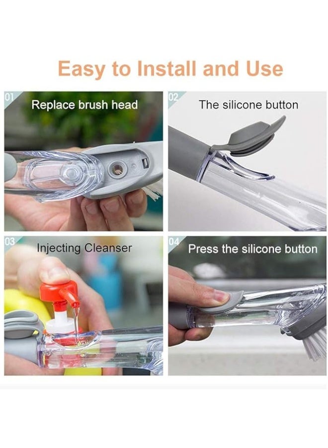 Spaceshoop Cleaning Brush With Soap Dispenser That Can Be Refillable  - Image 3