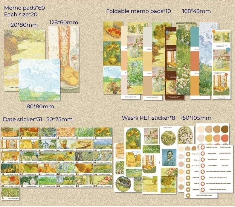 GLADBACK (346Pcs) Paper Junk Journal & Scrapbook Kit with Creative Decor Journaling Supplies, Stationery, Stickers, A6 Grid Notebook with Graph Ruled Page Gift for Girl (Yellow Scrapbook) - Image 5