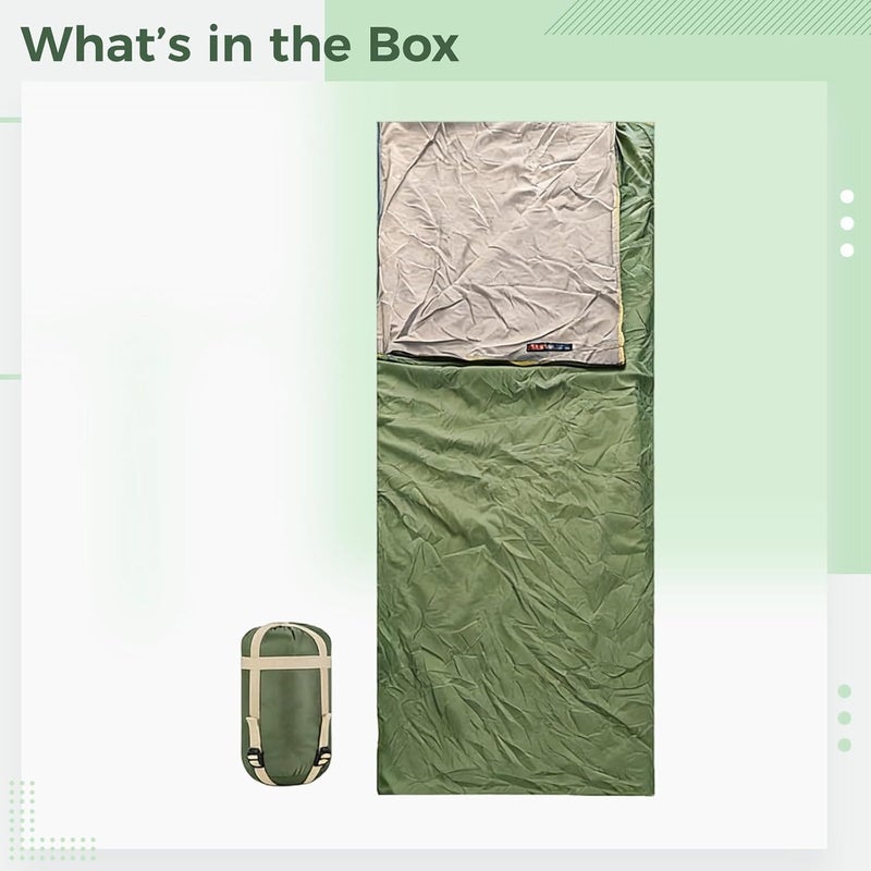Backpacking Sleeping Bag for Adults, 74.8 X 29.5 in, Lightweight Sleeping Bag, Portable and Machine Washable - Image 2
