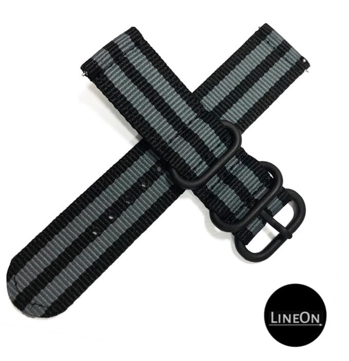 Lineon 22mm Nylon Quick Release Watch Strap, Premium Two Way NATO STYLE, Matte Finish, Compitable with Titan, Casio, Sonata, Fossil, Noise, Firebolt, and Any 22mm Watch (Tool Include) - Image 2