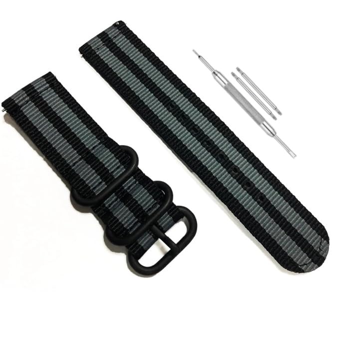 Lineon 22mm Nylon Quick Release Watch Strap, Premium Two Way NATO STYLE, Matte Finish, Compitable with Titan, Casio, Sonata, Fossil, Noise, Firebolt, and Any 22mm Watch (Tool Include) - Image 1
