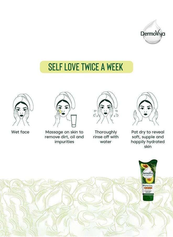 Dermoviva Moisturizing Face Scrub Vitamin Boost Avocado Effectively Removes Impurities from your Skin -150ml