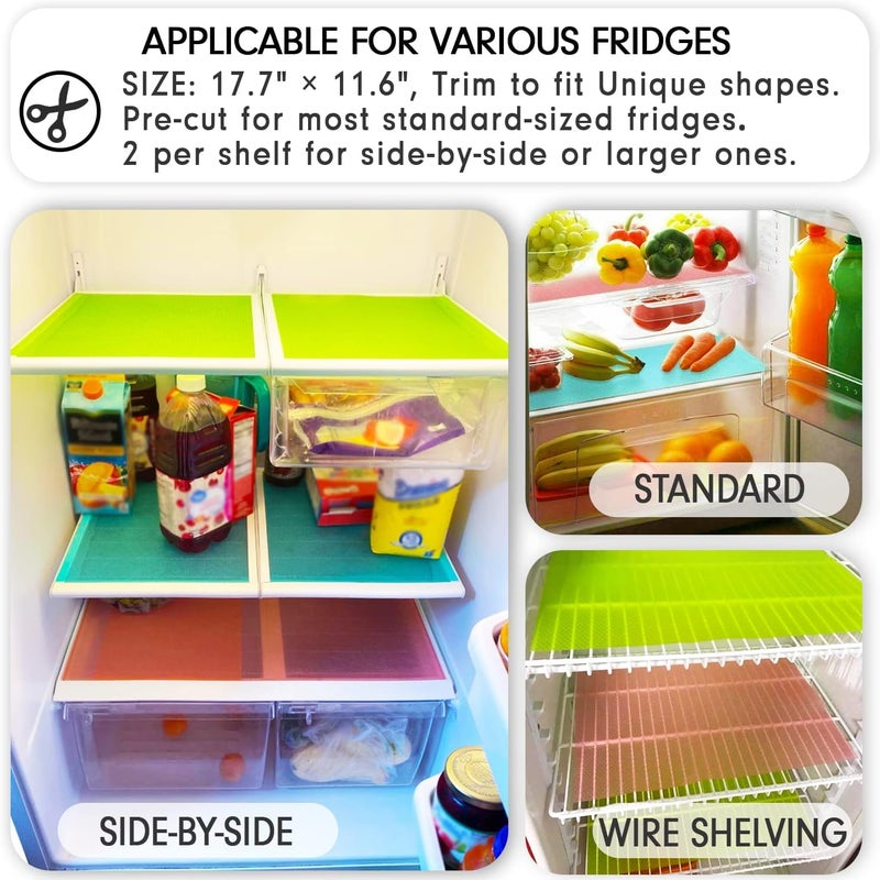 Thea Refrigerator Liners Mats Washable, Refrigerator Mats Liner Waterproof Oilproof, Fridge Liners for Shelves, Cover Pads for Freezer Glass Shelf Cupboard Cabinet Drawer (Pack of 8) - Image 4