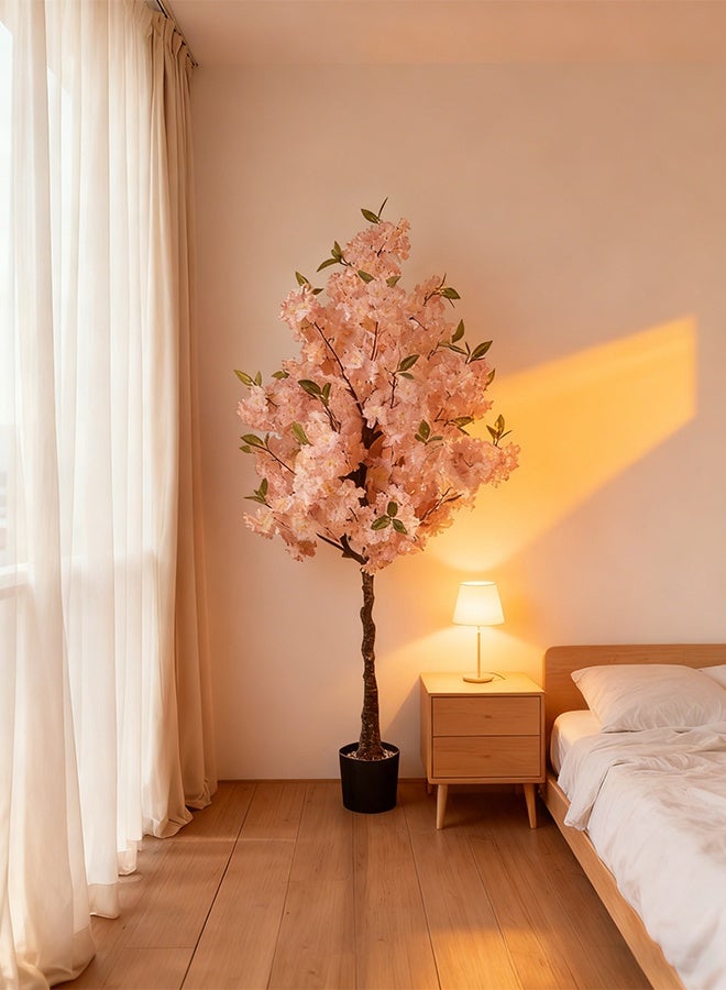 شاربدو شجرة اصطناعية - زهرة الكرز 160 سم ، نبات زائف ساكورا الوردي الطويل في وعاء مع قاعدة مستقرة ، ديكور منزلي داخلي لزاوية غرفة المعيشة ، ديكور حفل الزفاف المكتب - Image 2