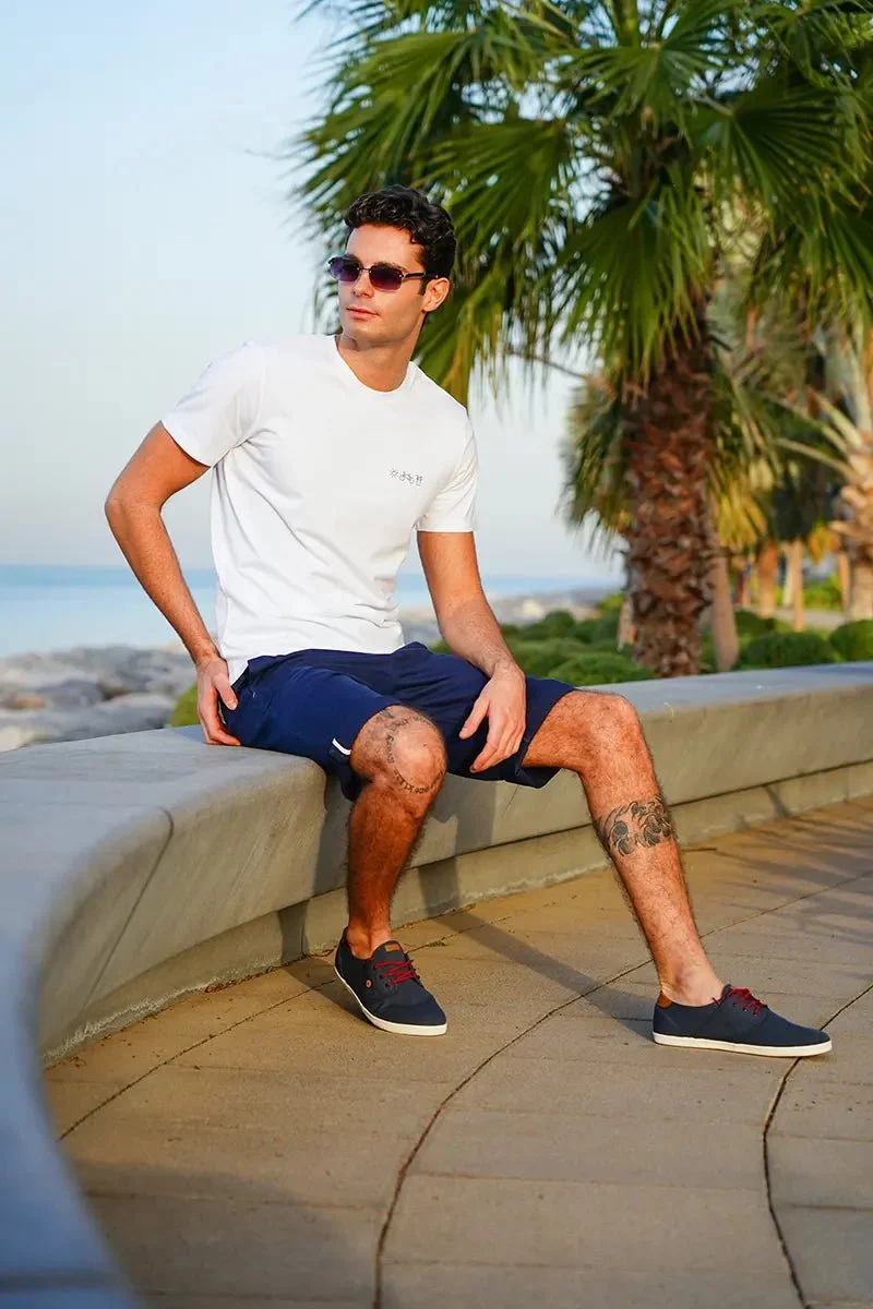Faguo Cypress - Navy Blue Cotton Trainers