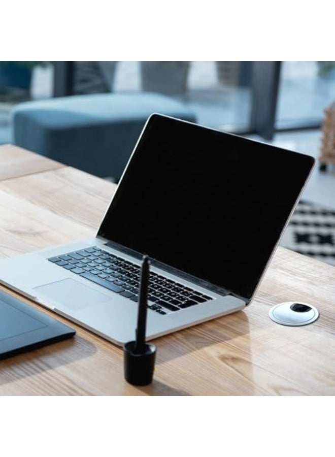 Desk Cable Grommet, 4 Pack 68MM*13MM Metal Cable Hole Cover Table Grommet, Desk Wire Cord Cable Grommets Hole Cover for Managing and Hiding Wire Cord,For Desktop Office, Port Hole Cover(Brushed Chrome - Image 5