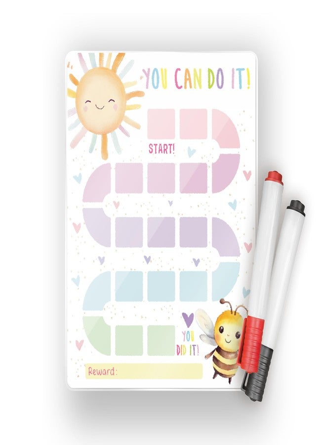 NYCTUG 8" X 10" Cartoon Sun Theme Acrylic Reward Sheet - You Can Do It - 1 Motivational Acrylic with Red & Black Pens & 1 Twine - Incentive Chart Positive Behavior Chart for Teens Home & Classroom - A01 - Image 1