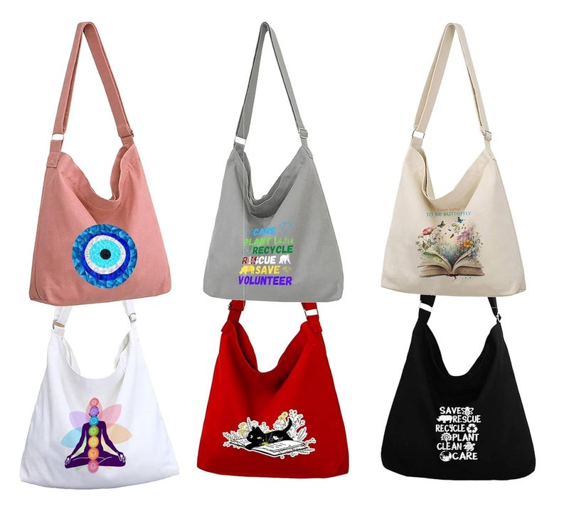Lify Women's Retro Large Size Canvas Shoulder Bag Hobo Crossbody Handbag Casual Tote - 1 Piece - Image 5