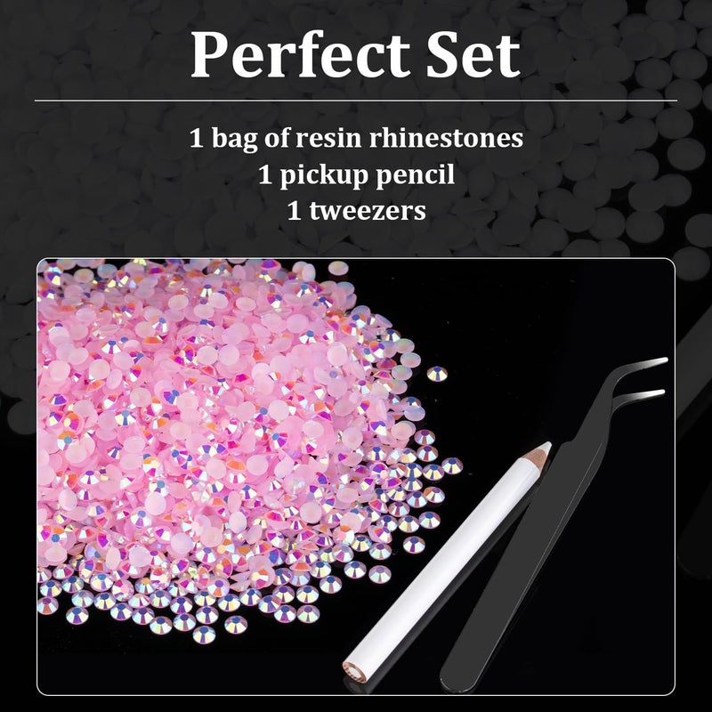 BELLEBOOST 8000pcs 3mm Resin Rhinestones Bulk, Light Pink AB Flatback Round Jelly Rhinestones Bedazzling Non Hotfix Crystal Gems Large Quantity Wholesale for DIY Crafts Clothes Tumblers Face Makeup Manicure - Image 4