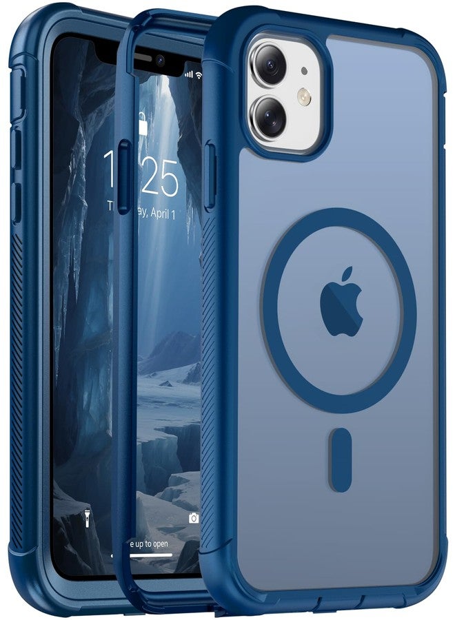 jaroco for iPhone 11 case, [Compatible with MagSafe][Military Grade Drop Protection][Heavy Duty Protection][Non-Slip][Shockproof] with 2-Layer Durable Bumper Phone Case 6.1''-Deep Blue - Image 1