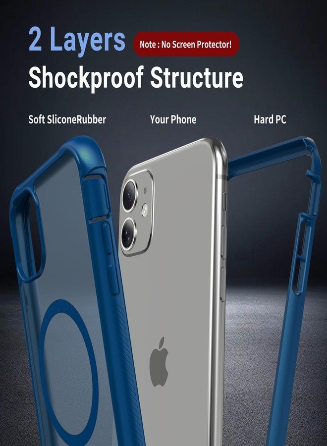 jaroco for iPhone 11 case, [Compatible with MagSafe][Military Grade Drop Protection][Heavy Duty Protection][Non-Slip][Shockproof] with 2-Layer Durable Bumper Phone Case 6.1''-Deep Blue - Image 2