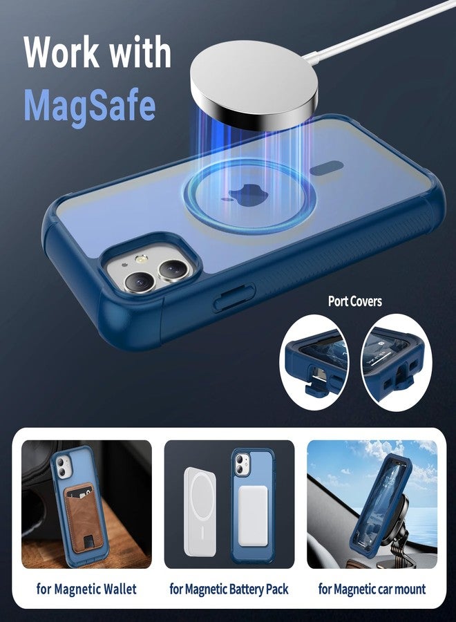 jaroco for iPhone 11 case, [Compatible with MagSafe][Military Grade Drop Protection][Heavy Duty Protection][Non-Slip][Shockproof] with 2-Layer Durable Bumper Phone Case 6.1''-Deep Blue - Image 4