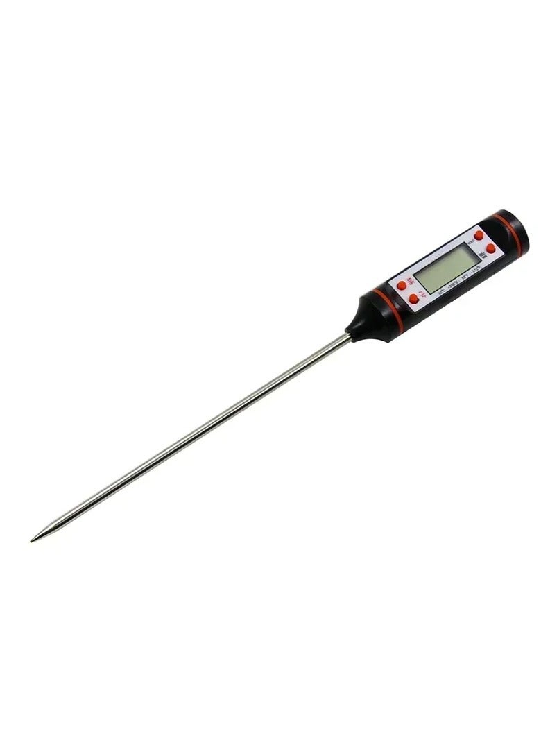 AROAQ Food Thermometer, Water Oil Cooking Meat Food Thermometers, Cooking Thermometer With Instant Read Lcd Screen For Kitchen, (Black)  - Image 1