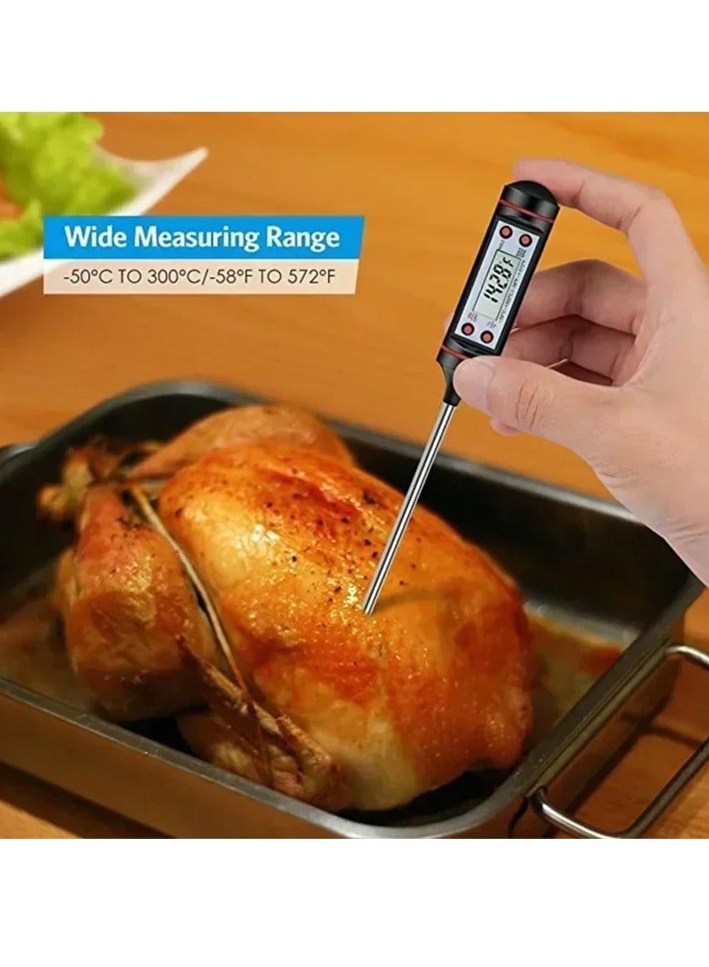 AROAQ Food Thermometer, Water Oil Cooking Meat Food Thermometers, Cooking Thermometer With Instant Read Lcd Screen For Kitchen, (Black)  - Image 4