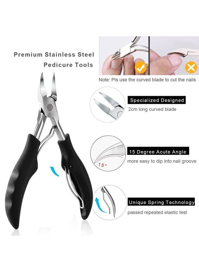 Bcabo Upgraded 6Pcs/set Ingrown Toenail Tools Kit, Premium Nail Treatment Foot Tool, Ingrown Toenail Removal Correction Clippers, Surgery Grade Ingrown Toe Nail File and Lifter, Professional Pedicure Tools - Image 2