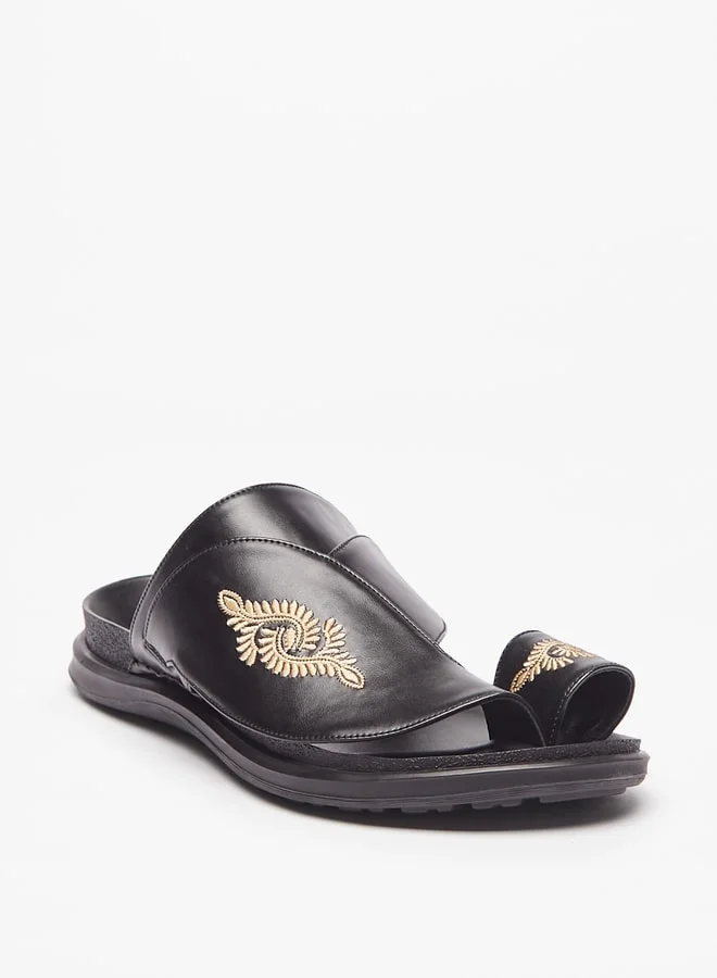 Al Waha Mens Embroidered SlipOn Arabic Sandals