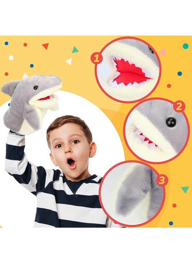 HY Cute Plush Shark Hand Puppet Shark Puppets Toys, Kids Hand Puppets Plush Shark Toys Soft Shark Gloves Figure  - Image 4