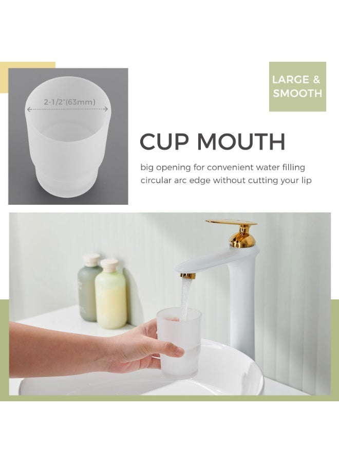 KISSUN Frosted Glass Tumbler for Bathroom - Replacement Rinsing Cup for Toothbrush Holder - Image 4