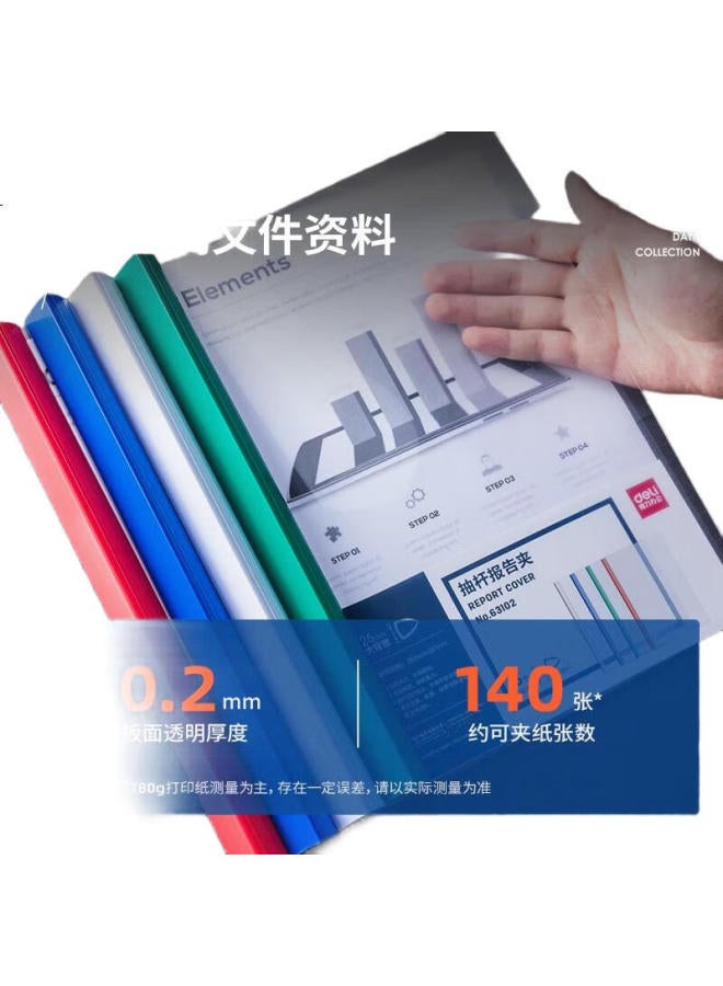 Deli 5 A4 Colorful Transparent Lever Arch Files/Slide Bar Files/Report Files/Document Folders, 25Mm Wide Spine, Resume And Document Folders, 63102 Random Color - Image 3