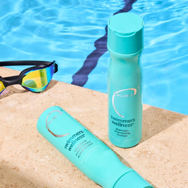 Malibu C Swimmers Wellness Conditioner - Moisturizing Conditioner for Swimmers to Combat Dry, Brittle Hair - Restores Texture Affected by Pool Elements - Sulfate Free Hair Care (9 oz) - Image 2