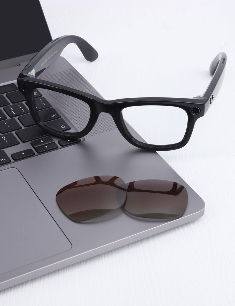 Mryok UV400 Replacement Lenses Compatible with Ray-Ban Meta Wayfarer RW4006 50mm - Brown Gradient Tint - Image 5