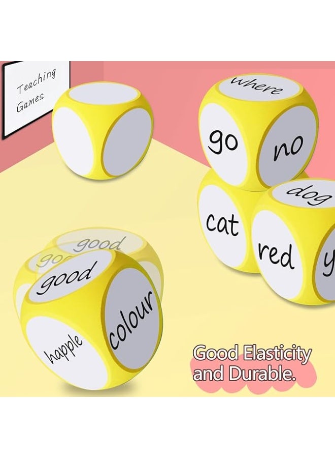 Dry Erase Dice Set Foam Cube DIY Blank Dice with 6 Pcs Blank Stickers for Classroom Kindergarten Learning Activities Teacher Supplies 4 Inch (Yellow) - Image 2