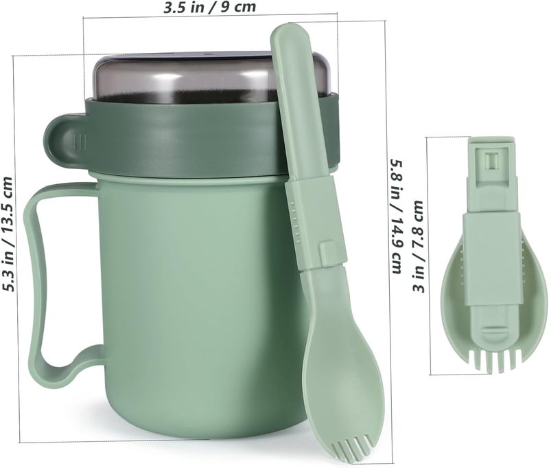 Cabilock Microwavable Soup Bowl With Lid135 oz Soup Mug and Scoop Soup Soup Containers and Handle Cereal Cup with Cover Food Flasks Food Jar Container for Breakfast Soups NoodlesCereal - Image 2