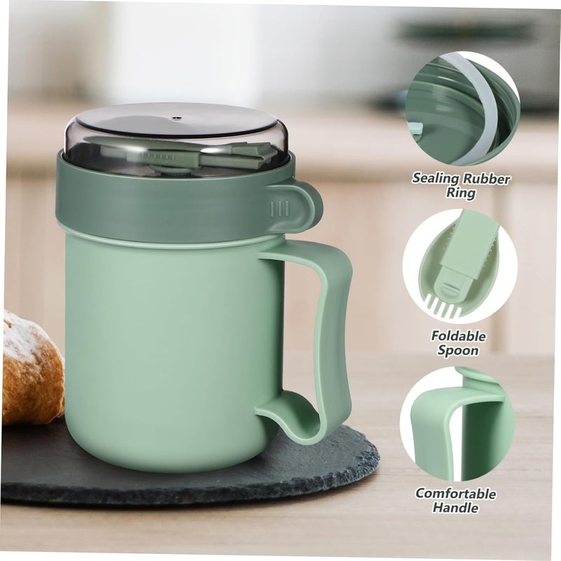 Cabilock Microwavable Soup Bowl With Lid135 oz Soup Mug and Scoop Soup Soup Containers and Handle Cereal Cup with Cover Food Flasks Food Jar Container for Breakfast Soups NoodlesCereal - Image 4