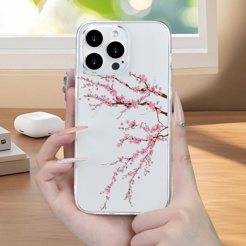 Phone Case 1pc Mixed Color 1 Chinese Elegant Plum Branch Pattern Protective Cover TPU Anti Fall Shockproof Phone Case Compatible With Apple Iphone 11 Pro - Image 4