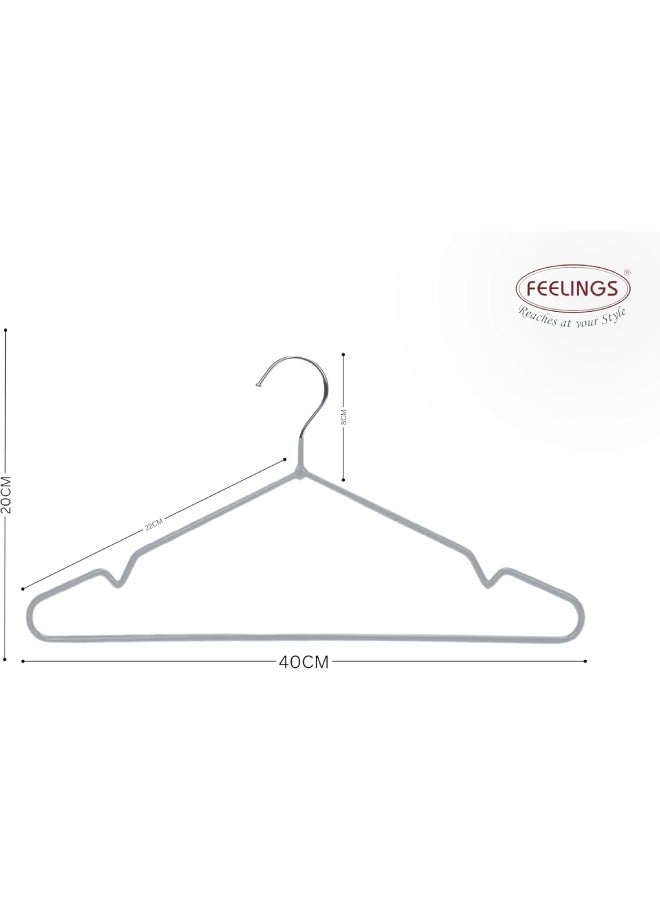 Feelings Metal Hanger PVC Coated Grey 12Pcs Set 40Cm - Image 4