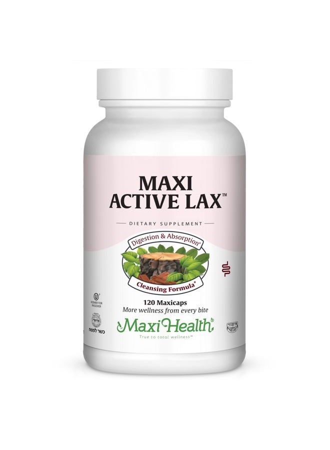 Maxi Health أكتيف لاكس - كبسولات دعم ملين، 120 حبة - حلال لعيد الفصح - Image 1