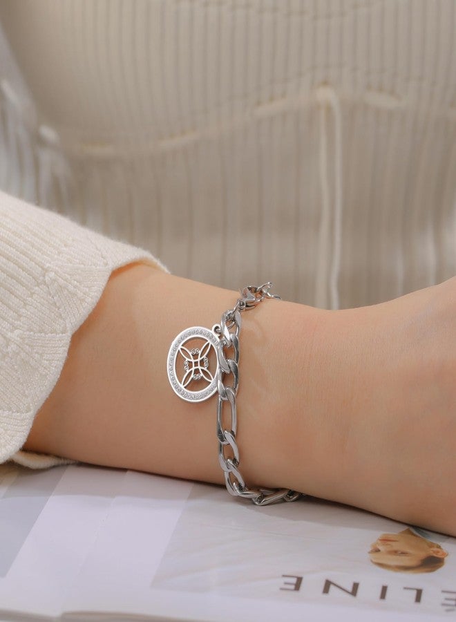 EUEAVAN Witches Knot Bracelet for Women Rhinestone Celtic Knot Anklet Nudo De Bruja Good Luck Triquetra Trinity Wicca Jewelry Irish Gifts (silver1) - Image 2