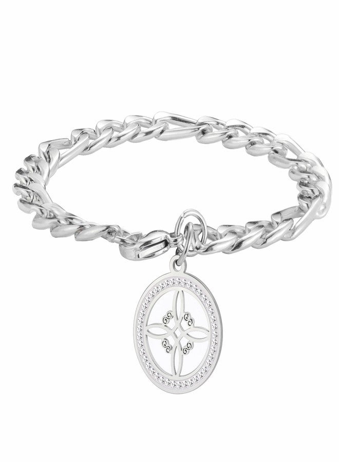 EUEAVAN Witches Knot Bracelet for Women Rhinestone Celtic Knot Anklet Nudo De Bruja Good Luck Triquetra Trinity Wicca Jewelry Irish Gifts (silver1) - Image 1