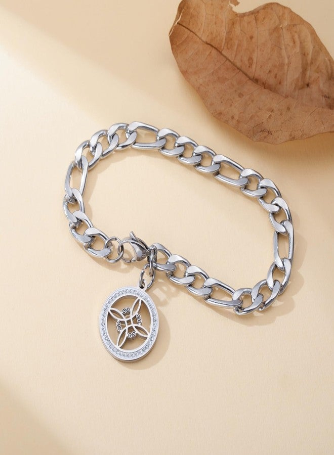EUEAVAN Witches Knot Bracelet for Women Rhinestone Celtic Knot Anklet Nudo De Bruja Good Luck Triquetra Trinity Wicca Jewelry Irish Gifts (silver1) - Image 4