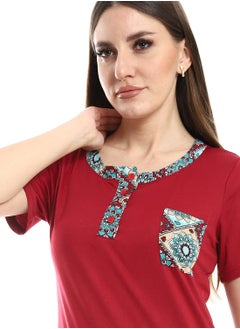 Caesar Women Pajama Set With Half Sleeves And Printed Photo  - Image 3