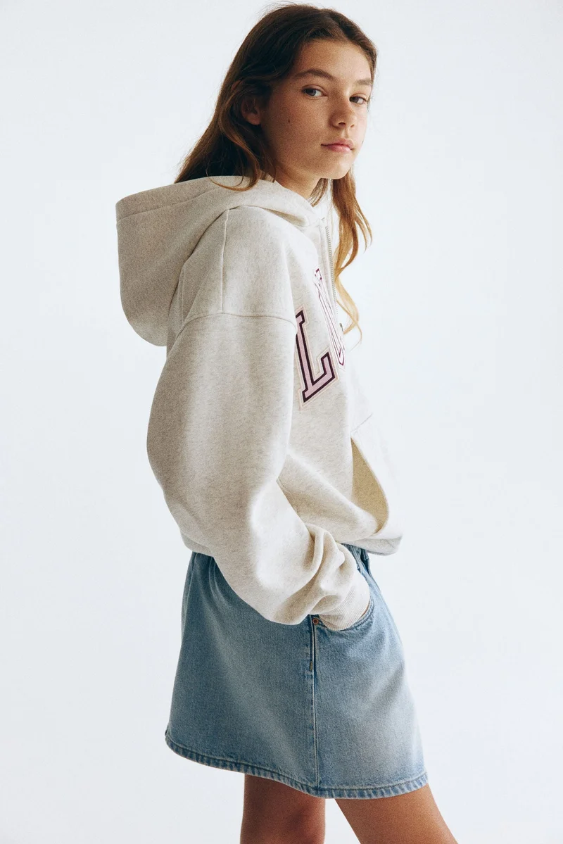 H&M Print-motif zip-through hoodie