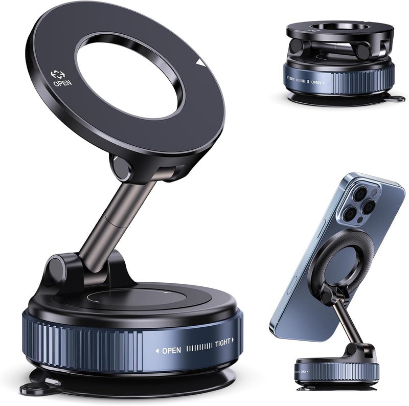 ADOFYS Upgraded Vacuum Magnetic Car Phone Holder 360° Reinforced 96LBS Ultra Suction Cup Mount for MagSafe Cell Phone Holders for Your Car/Gym/Mirror Mount for iPhone & Android - Image 1