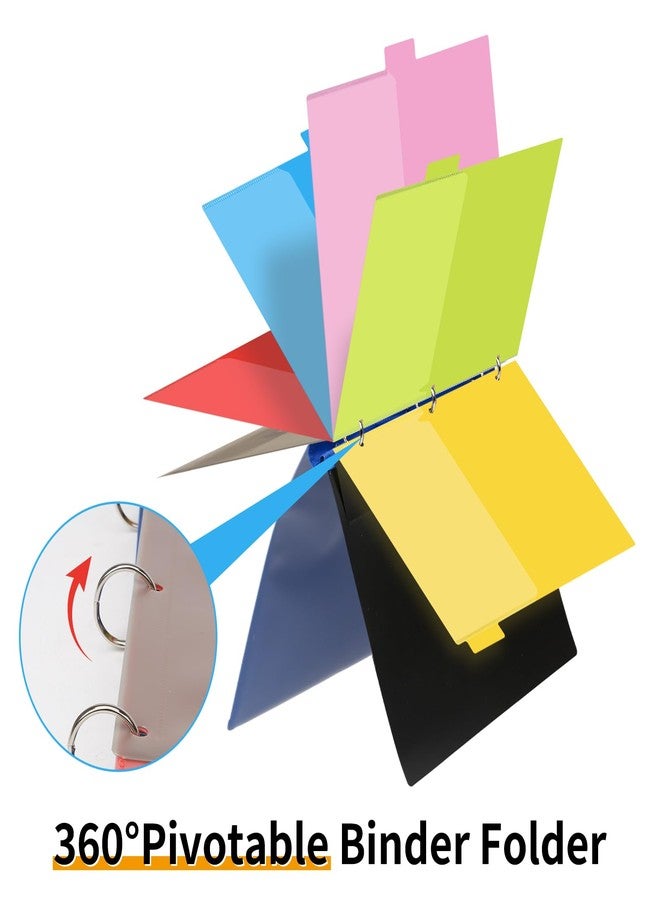 Tashkummy 360 Pivotable Project Organizer Binder -2Pack, 3-Ring Binder with Customizable Front Cover, Refillable Binder Organizer with 5 Colors Divider with Tabs and Plastic Binder Pocket -Green - Image 5