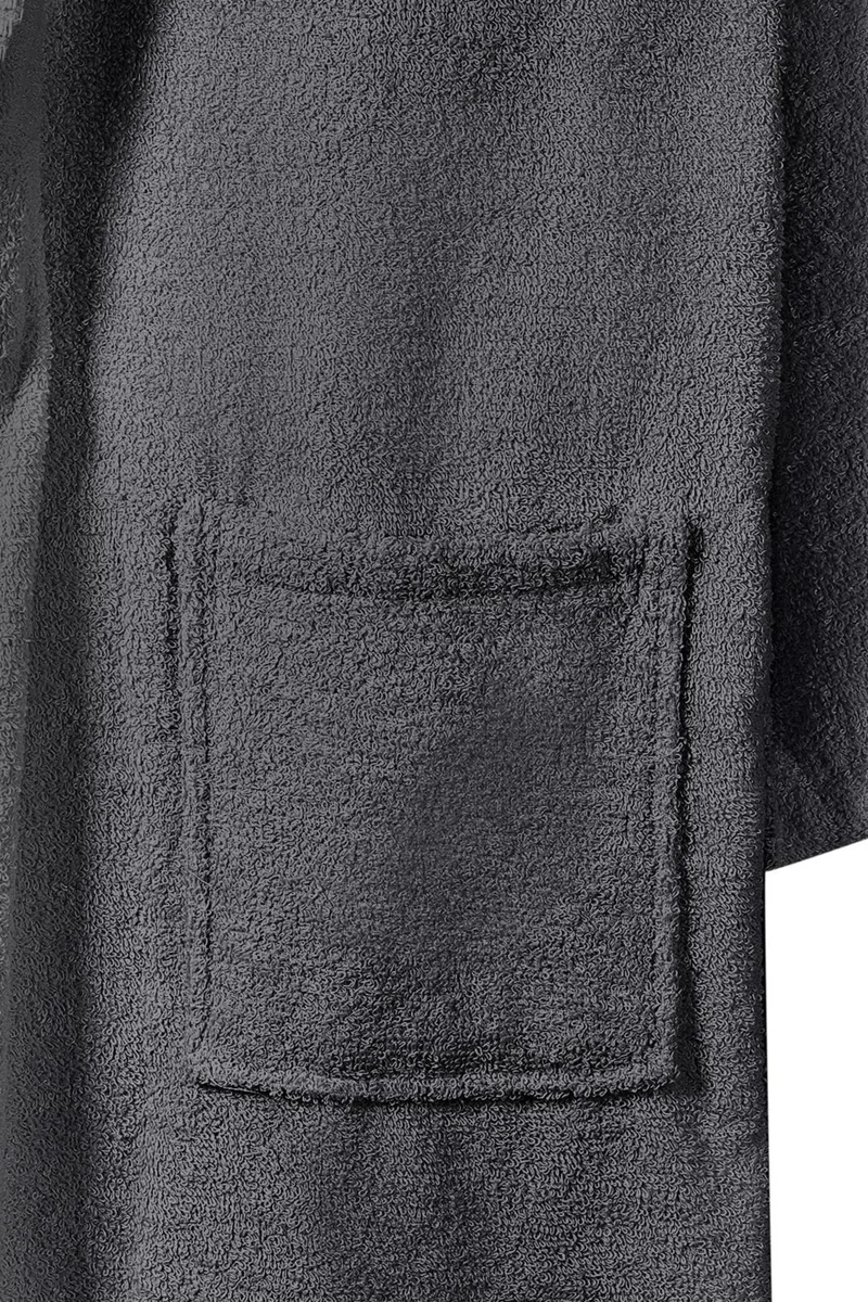 Bluenity Softy-Natural Cotton Extra Soft Bathrobe L/XL+50X90 Towel Set-Anthracite