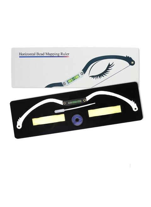Guapa Eyebrow Marker Ruler Featuring Bubble Leveler Eyebrow Mapping Tool Kit Featuring Bow with String Eyebrow Bow Mapper Tool with Mapping Thread for Shaped Brows Permanent Makeup Tattoo Silver