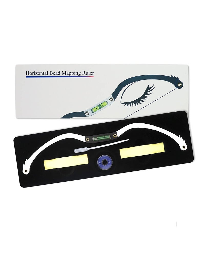 Guapa Eyebrow Marker Ruler Featuring Bubble Leveler Eyebrow Mapping Tool Kit Featuring Bow with String Eyebrow Bow Mapper Tool with Mapping Thread for Shaped Brows Permanent Makeup Tattoo Silver