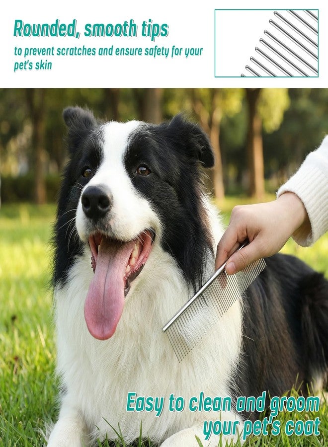 Psiriol 4 Pcs Metal Dog Combs for Grooming Matting, Coarse Pet Butter Comb for Dog ＆ Cat, Stainless Steel Dog Combs, Rounded Corners Prevent Friction and Breakage, Professional Grooming Tool Fit Most Pet Fur - Image 4